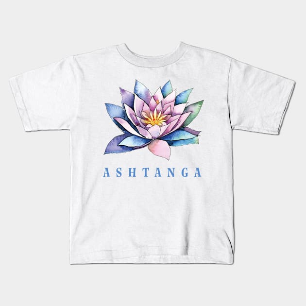 Ashtanga Lotus Flower Kids T-Shirt by TomiTee